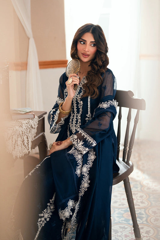 AZURE EMBROIDERED CHIFFON - 3 PC UNSTITCHED