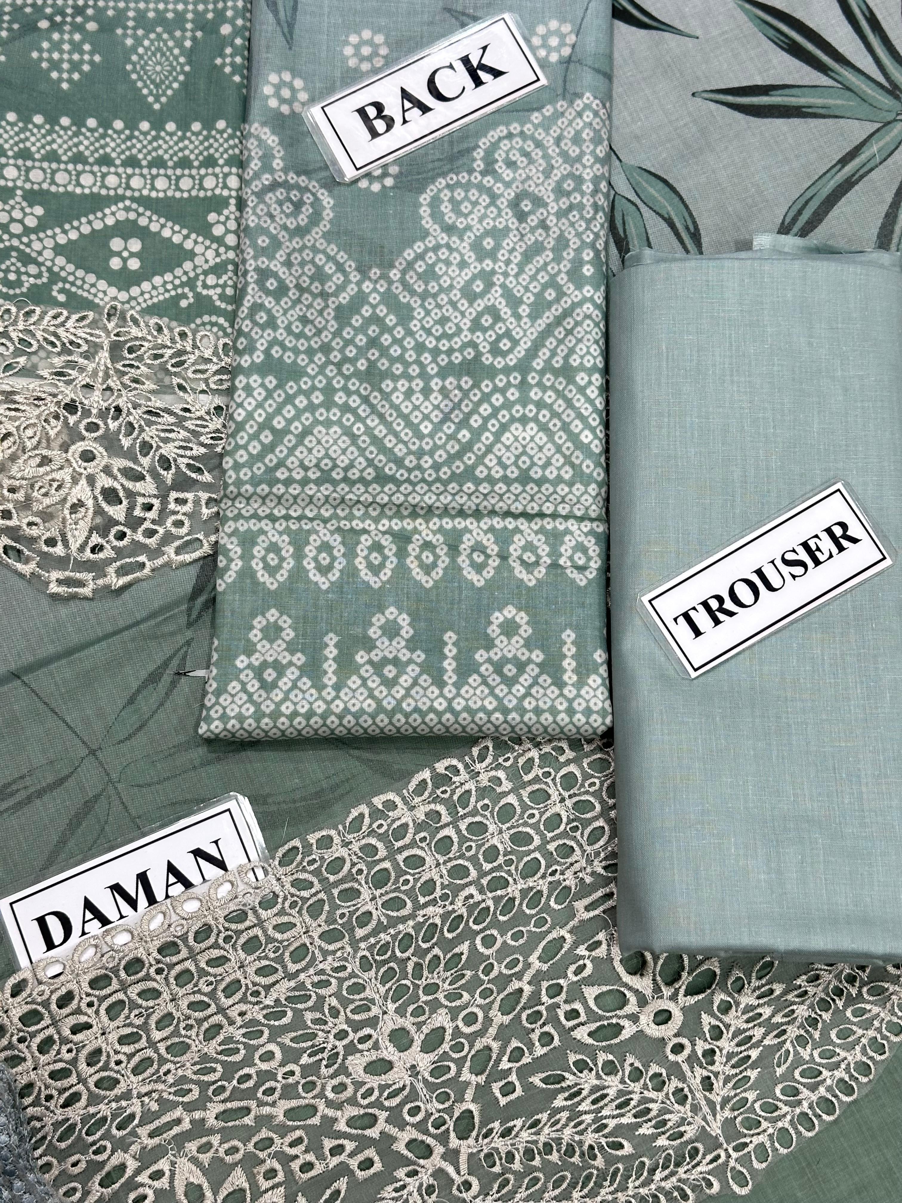 NUREH DIGITAL PRINTED EMBROIDERED LAWN - 3 PC UNSTITCHED