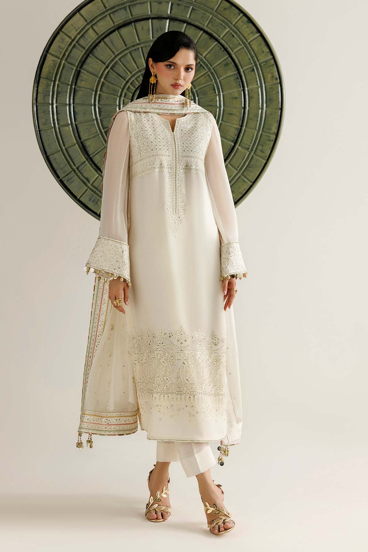 JAZMIN LUXURY EMBROIDERED CHIFFON DRESS - 3 PC UNSTITCHED