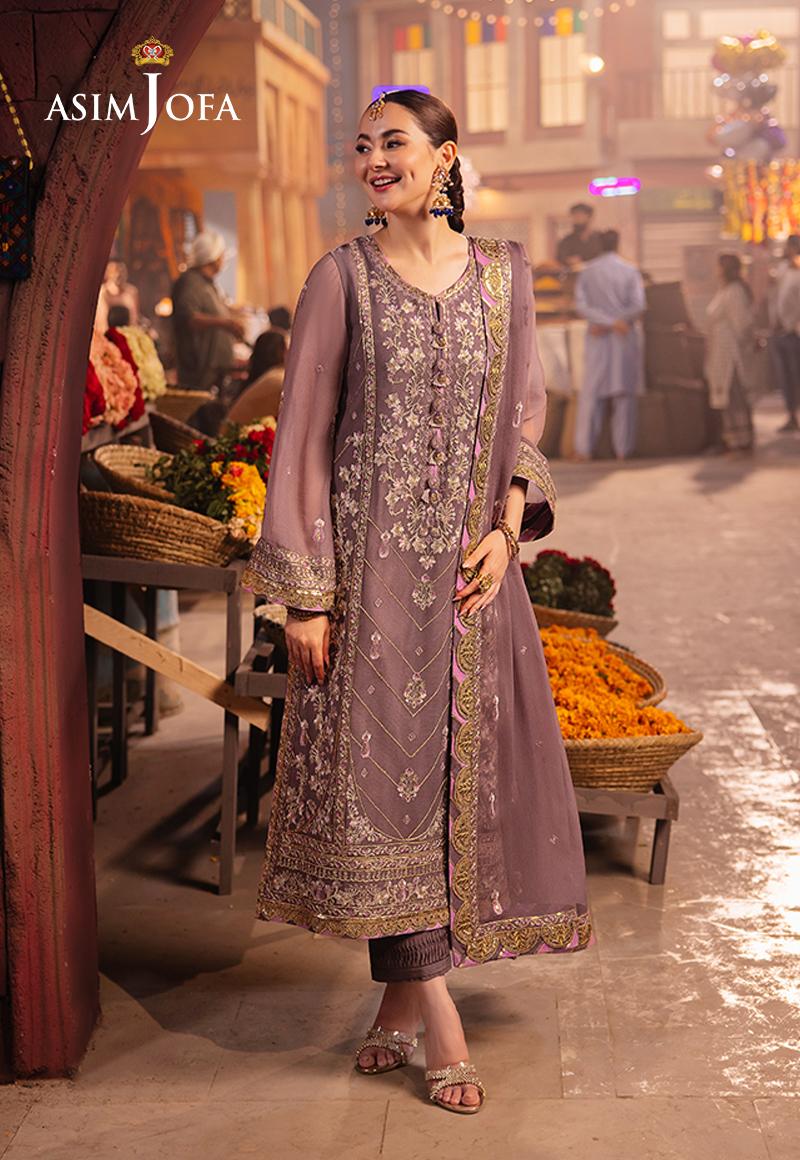 ASIM JOFA EMBROIDERED CHIFFON - 3 PC UNSTITCHED