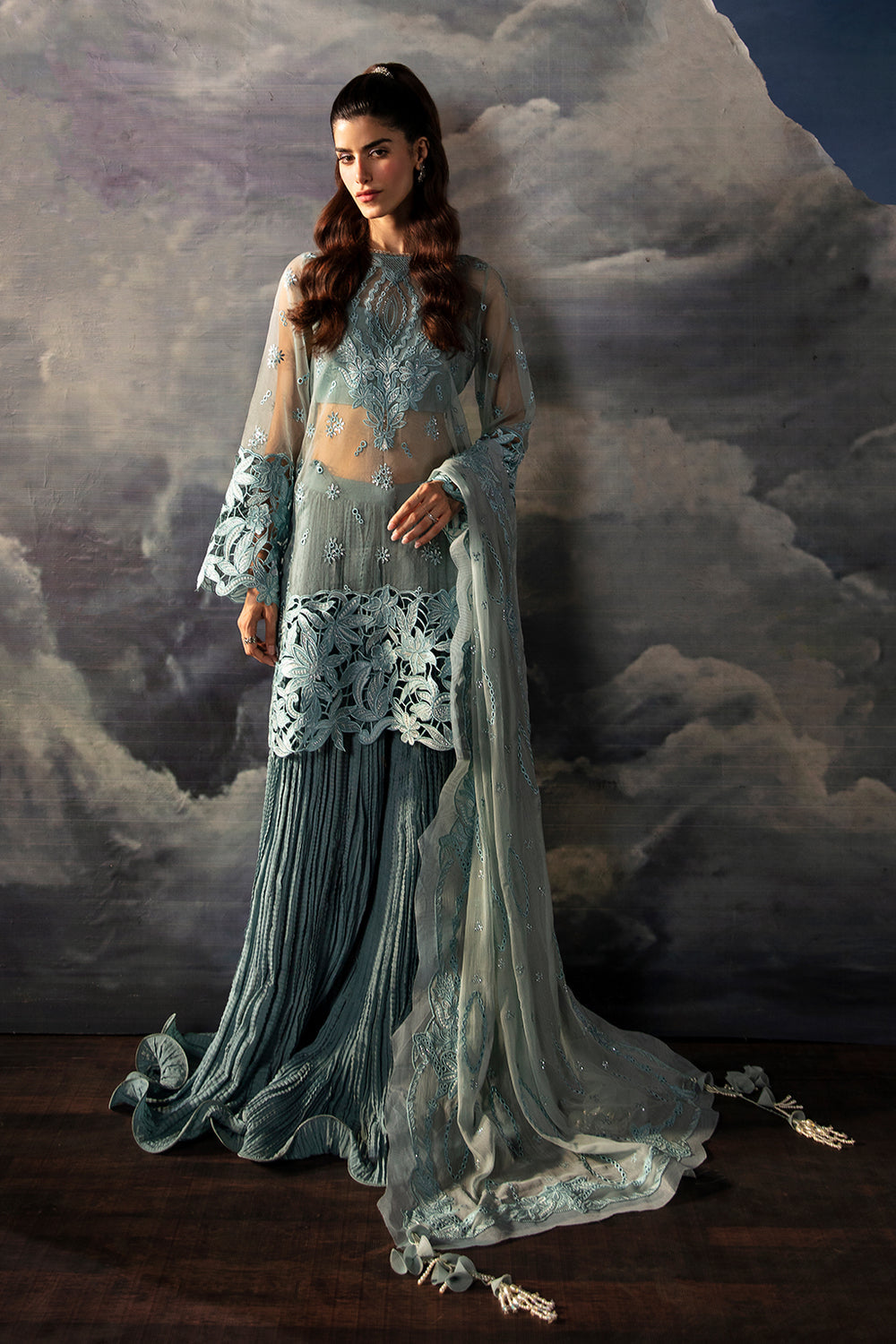 AFROZEH LUXURY EMBROIDERED ORGANZA - 3 PC UNSTITCHED