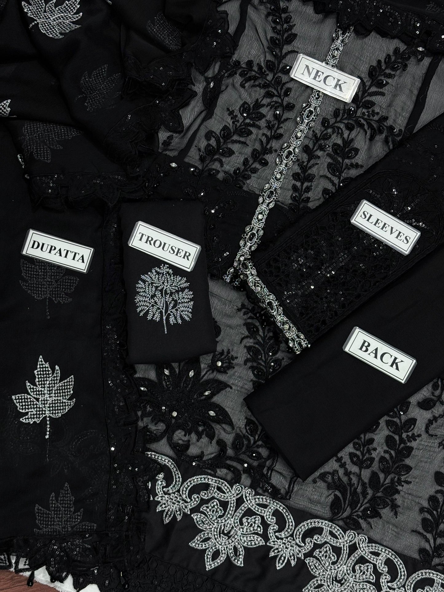 MARIA B LUXURY EMBROIDERED CHIFFON - 3 PC UNSTITCHED