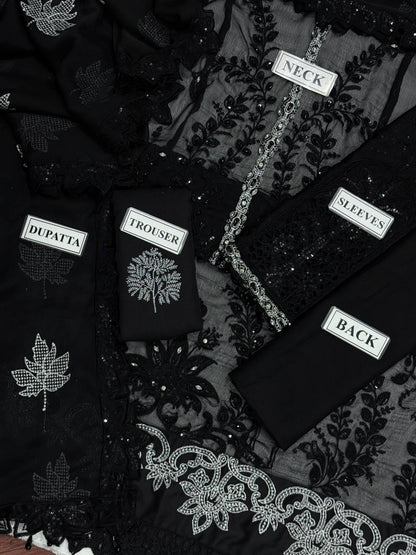 MARIA B LUXURY EMBROIDERED CHIFFON - 3 PC UNSTITCHED