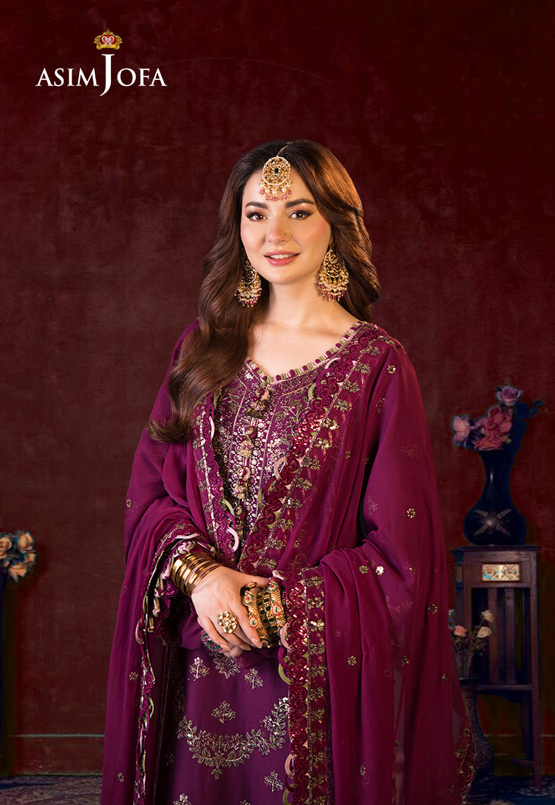 ASIM JOFA EMBROIDERED CHIFFON - 3 PC UNSTITCHED
