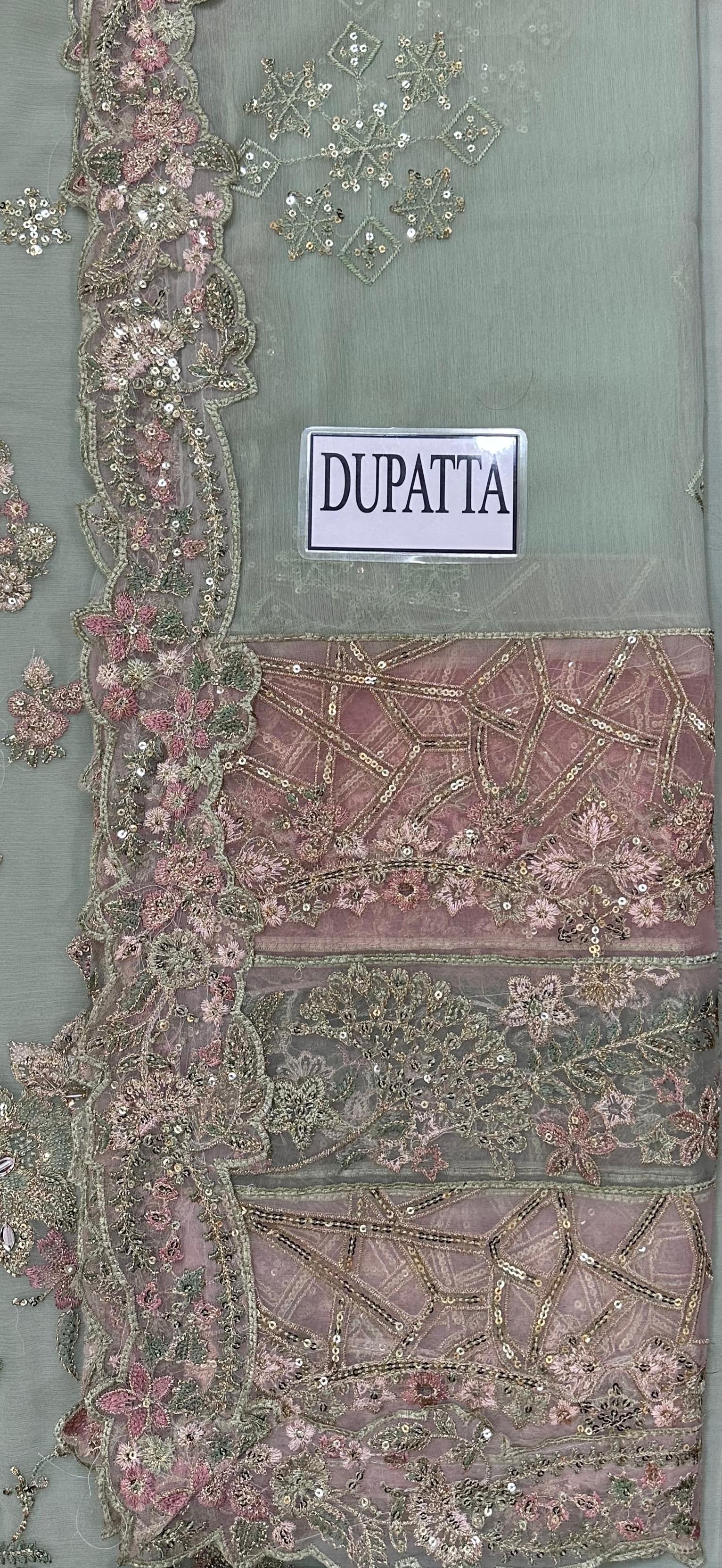 BAROQUE LUXURY EMBROIDERED CHIFFON - 3 PC UNSTITCHED