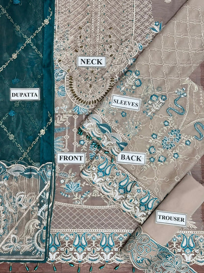 RAMSHA EMBROIDERED CHIFFON - 3 PC UNSTITCHED