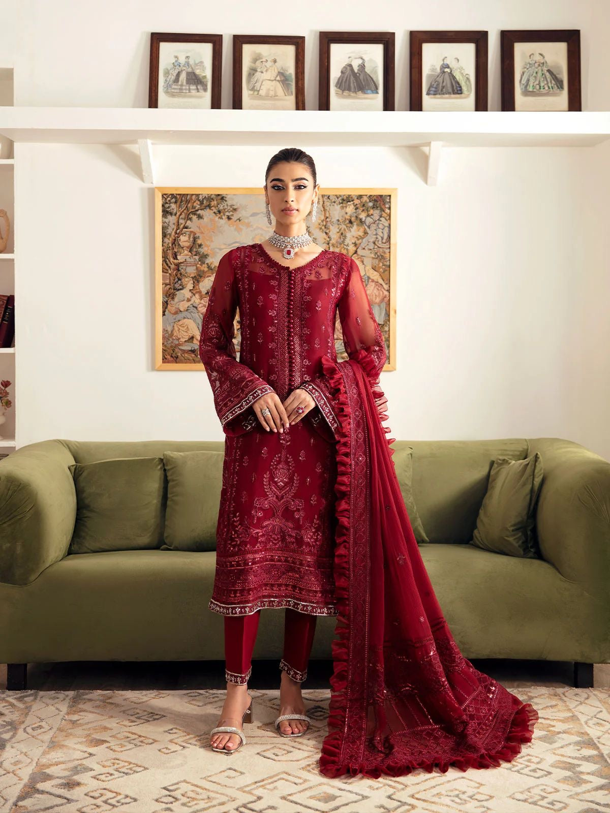 GULAAL EMBROIDERED CHIFFON - 3 PC UNSTITCHED