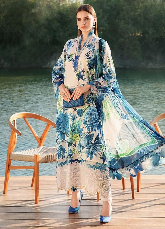 MARIA B FORMALS PRINTED EMBROIDERED LAWN - 3 PC UNSTITCHED