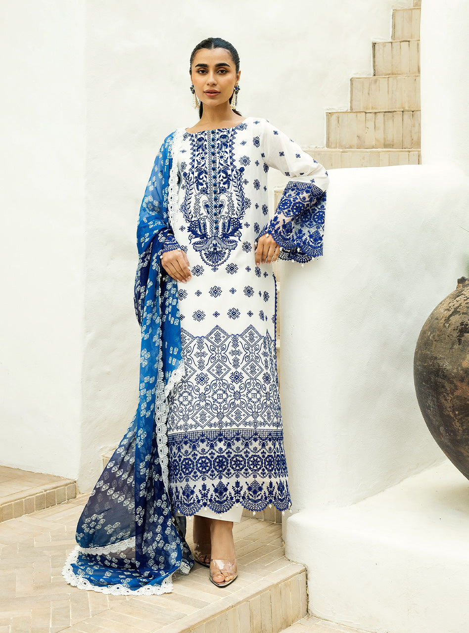 ZAINAB CHOTTANI EMBROIDERED CHIKANKARI LAWN - 3 PC UNSTITCHED