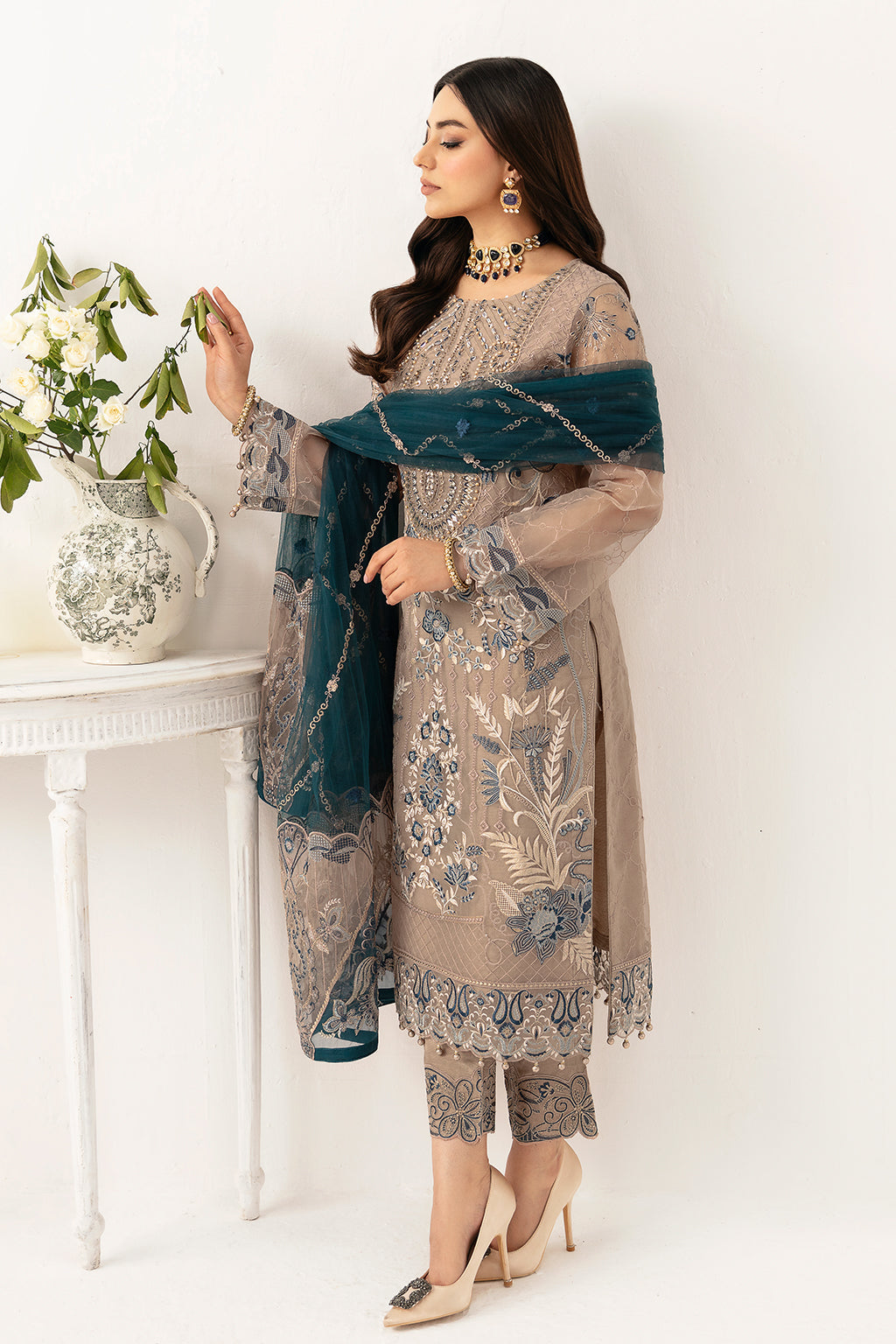 RAMSHA EMBROIDERED CHIFFON - 3 PC UNSTITCHED