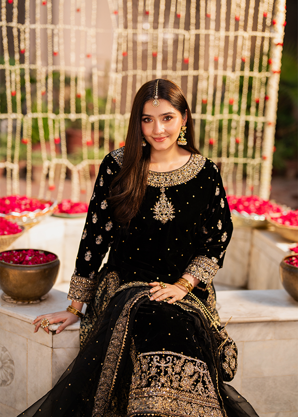 HASEEN’S EMBROIDERED WEDDING CHIFFON - 3 PC UNSTITCHED