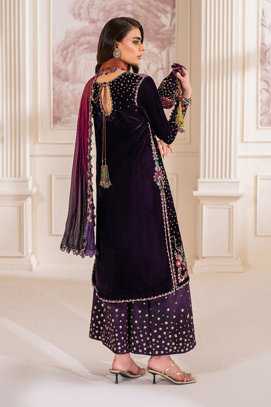 BAROQUE LUXURY EMBROIDERED VELVET - 3 PC UNSTITCHED