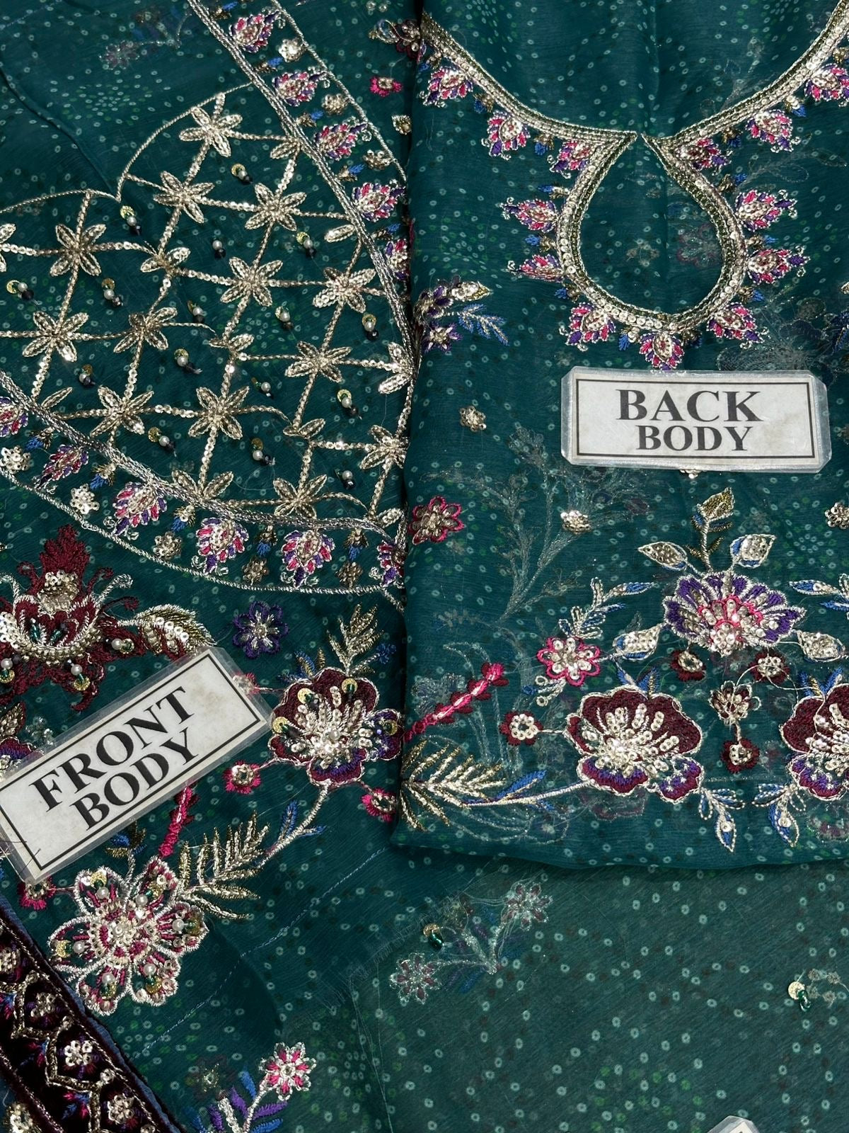 BAROQUE LUXURY EMBROIDERED CHIFFON FROK - 3 PC UNSTITCHED