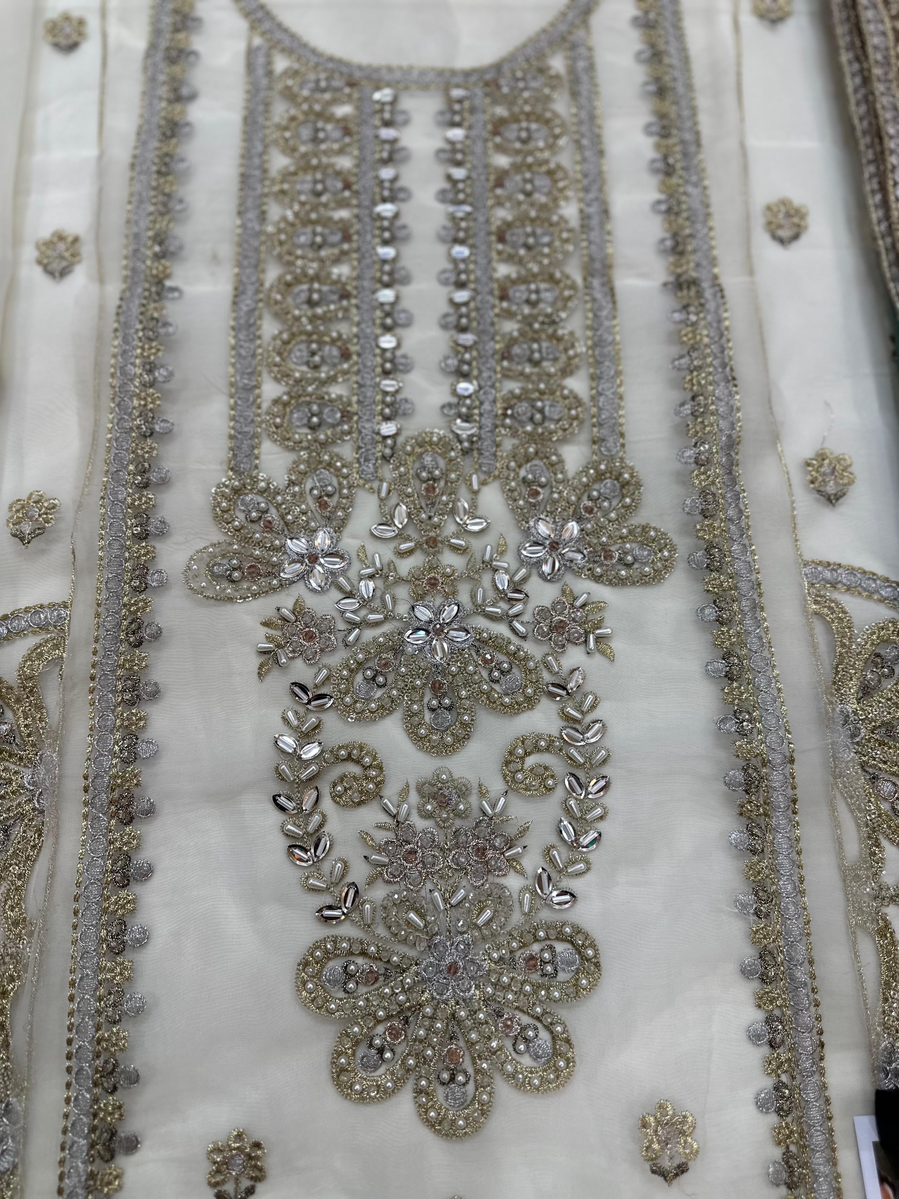 ADAN LIBAS LUXURY EMBROIDERED ORGANZA - 3 PC UNSTITCHED