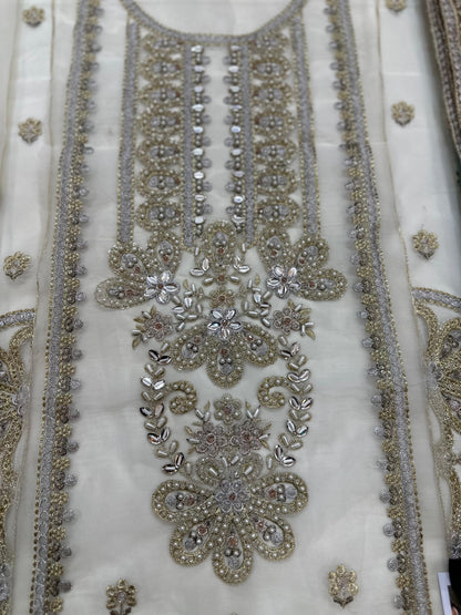 ADAN LIBAS LUXURY EMBROIDERED ORGANZA - 3 PC UNSTITCHED
