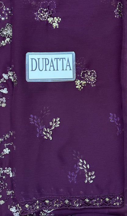 LAVISH PREMIUM EMBROIDERED CHIFFON - 3 PC UNSTITCHED