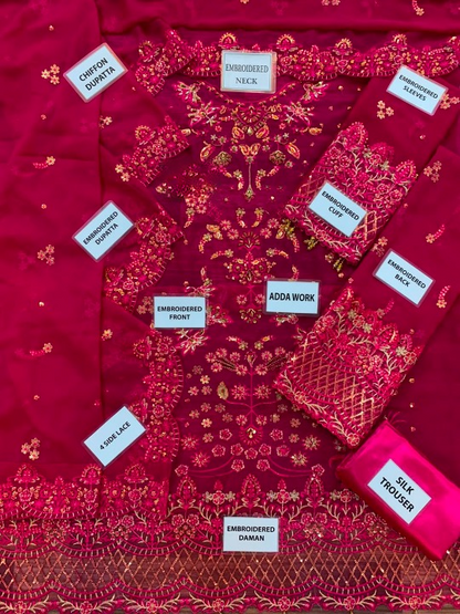 EMAAN ADEEL LUXURY EMBROIDERED CHIFFON - 3 PC UNSTITCHED