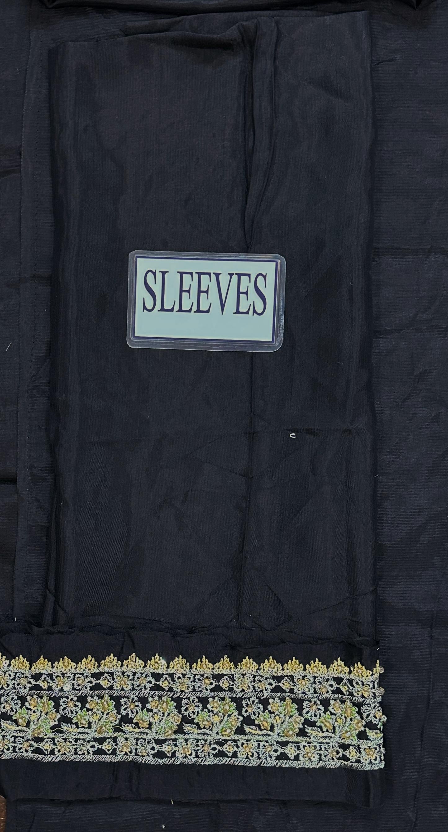 HUSSAIN REHAR LUXURY EMBROIDERED RAW SILK - 3 PC UNSTITCHED