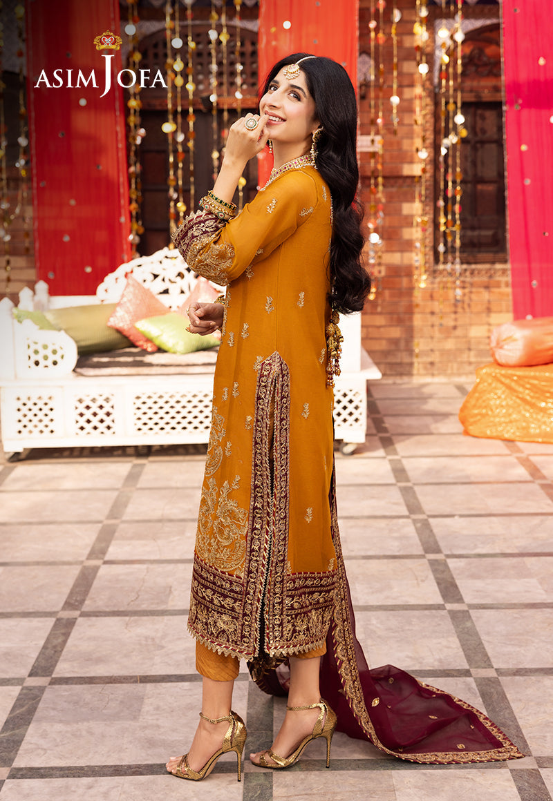 ASIM JOFA EMBROIDERED SEMI PURE CHIFFON - 3 PC UNSTITCHED