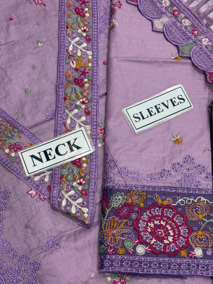 QALAMKAR LUXURY EMBROIDERED LAWN - 3 PC UNSTITCHED