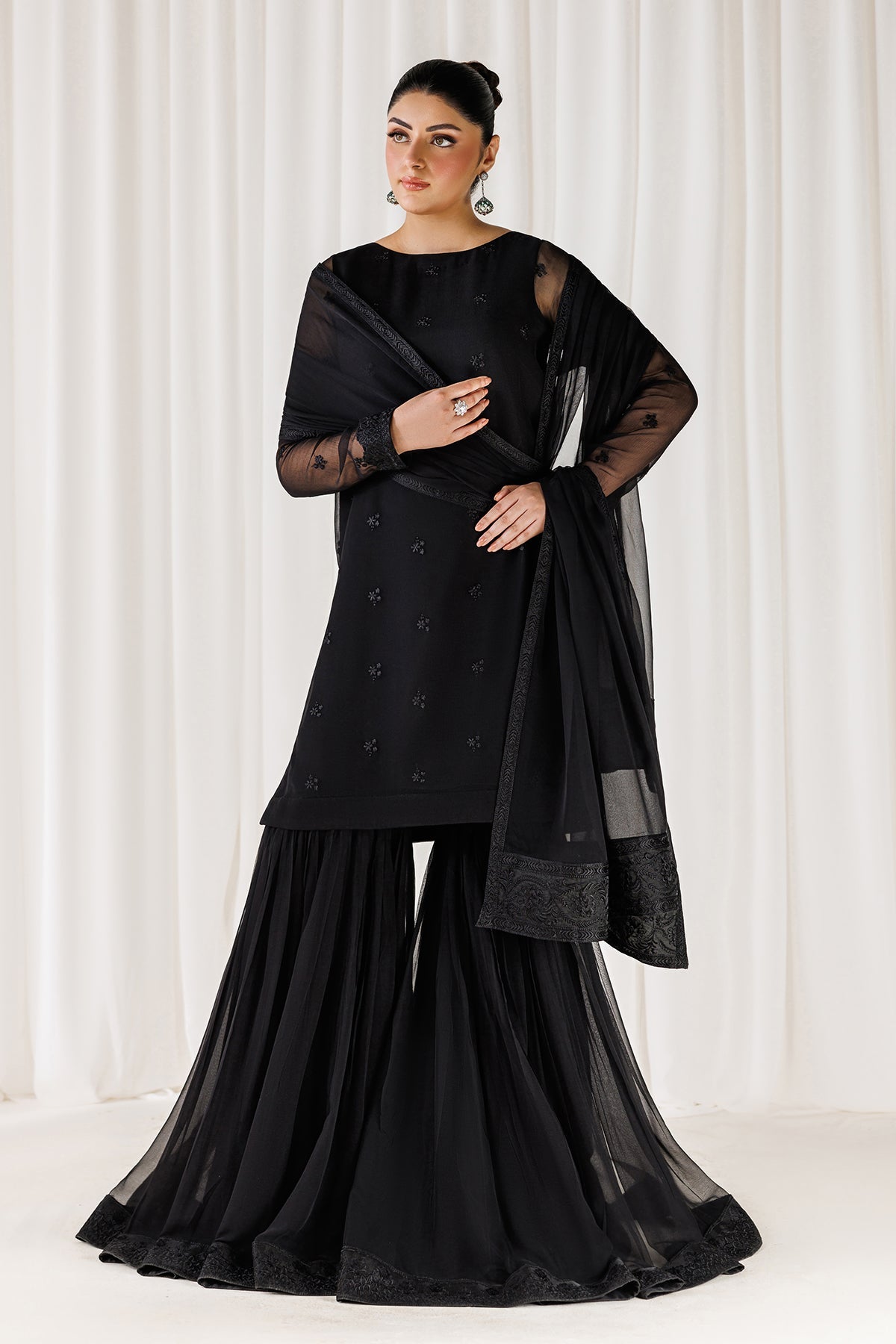 BAROQUE EMBROIDERED CHIFFON - 3 PC UNSTITCHED