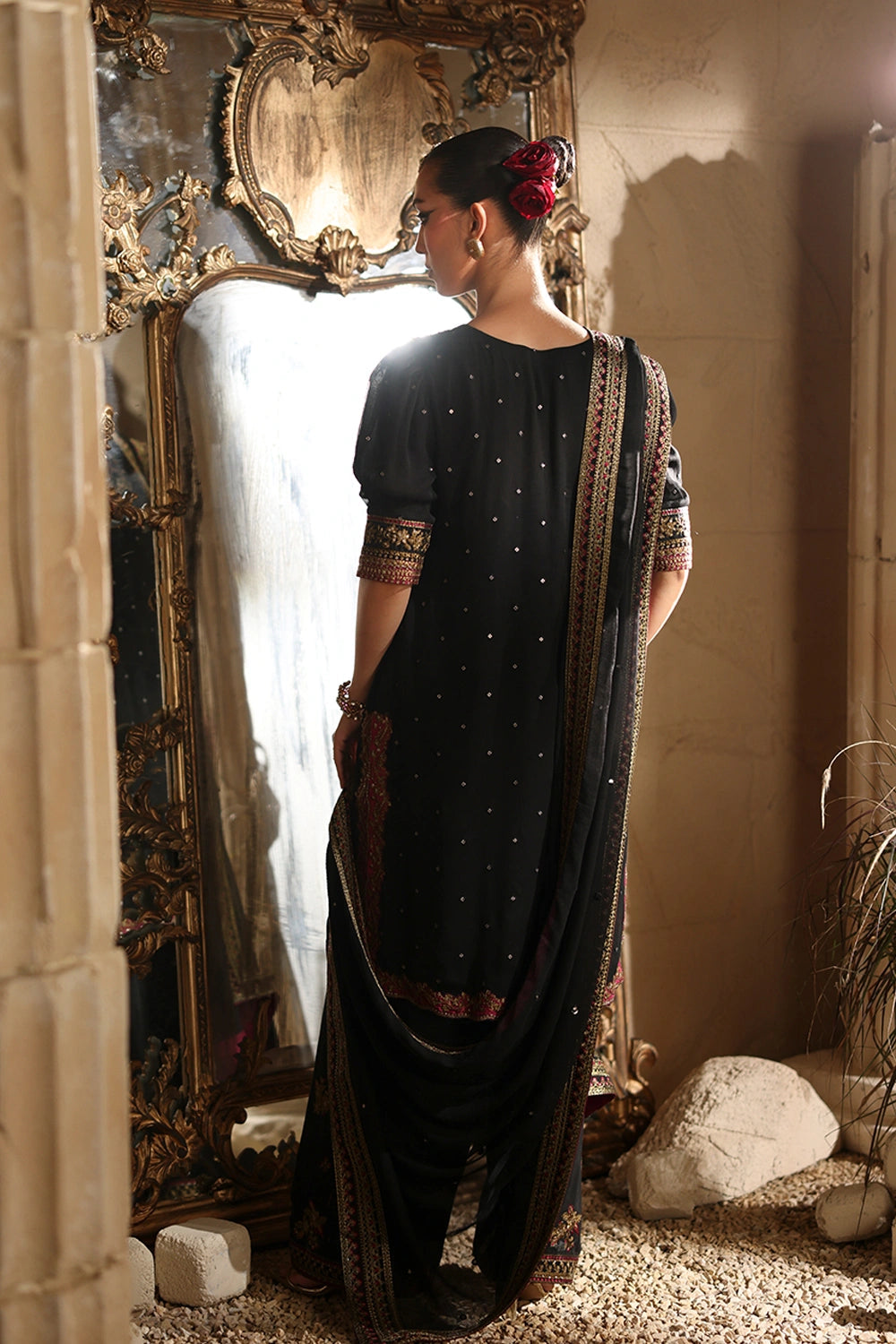 AZURE LUXURY EMBROIDERED CHIFFON - 3 PC UNSTITCHED
