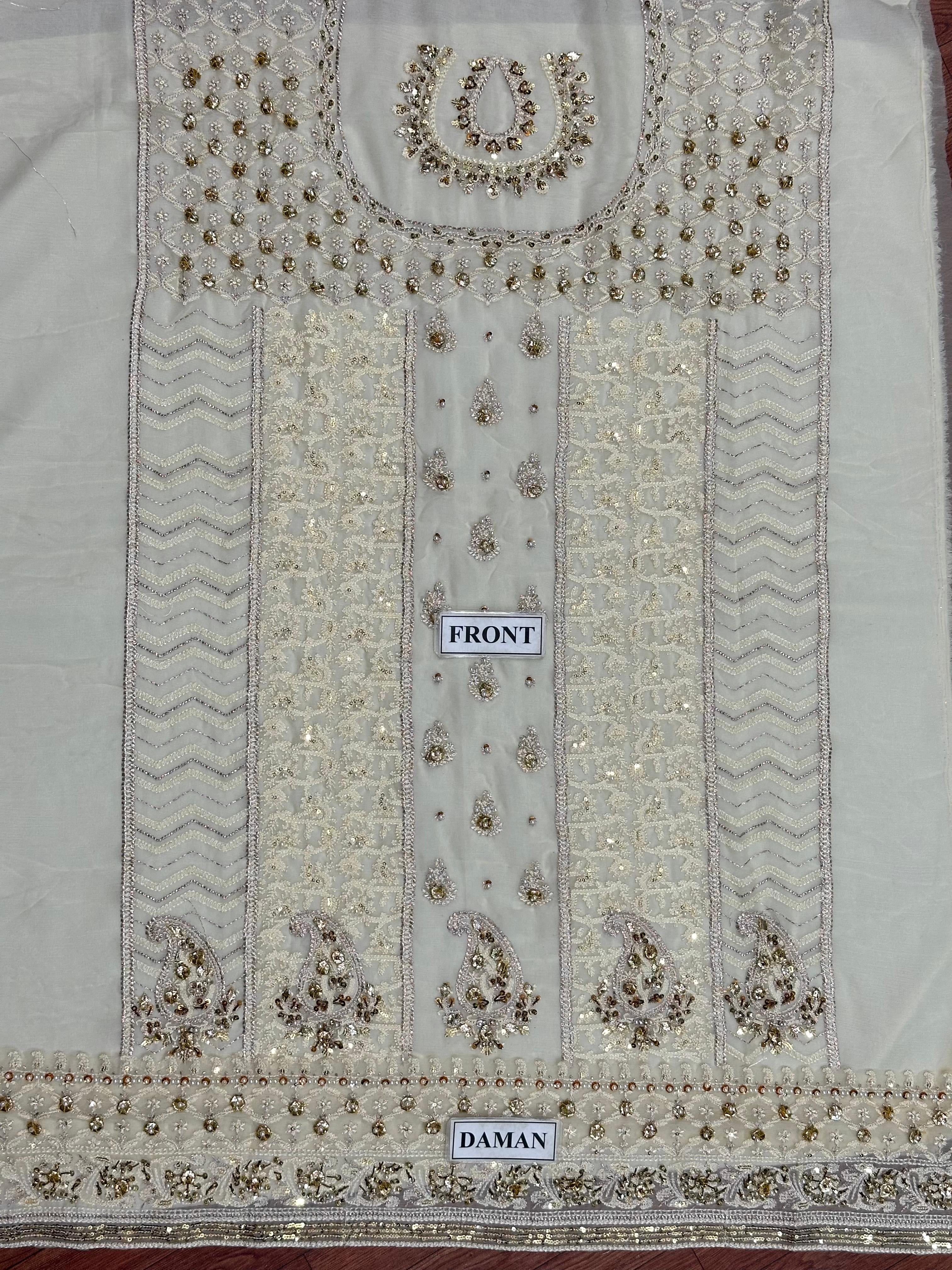 CHARIZMA LUXURY CHIFFON EMBROIDERED - 3 PC UNSTITCHED