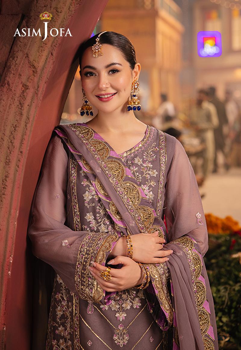 ASIM JOFA EMBROIDERED CHIFFON - 3 PC UNSTITCHED