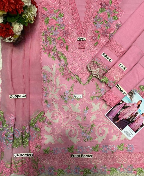 RANG RASIYA EMBROIDERED LASER WORK LAWN - 3 PC UNSTITCHED