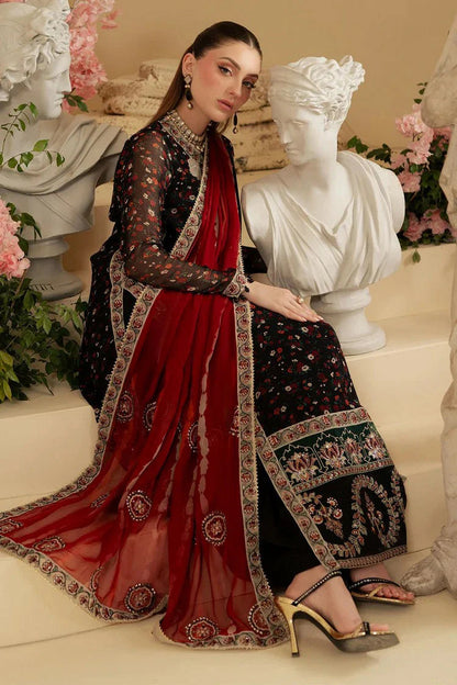 NUREH PRINTED EMBROIDERED CHIFFON - 3 PC UNSTITCHED
