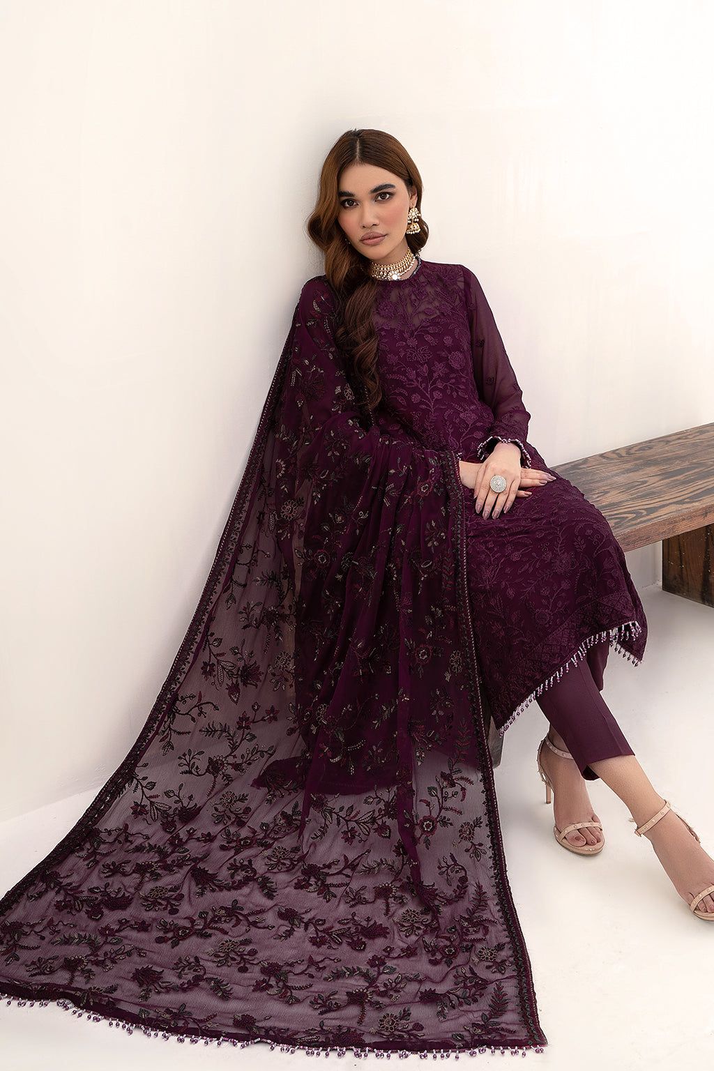 ZARIF EMBROIDERED CHIFFON - 3 PC UNSTITCHED