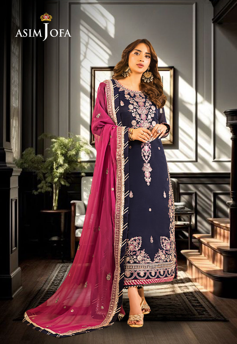ASIM JOFA EMBROIDERED CHIFFON - 3 PC UNSTITCHED