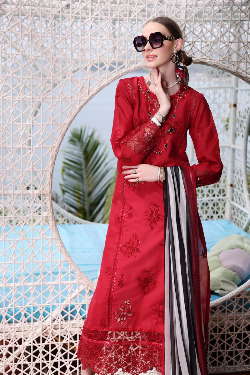 NOOR BY SADIA ASAD EMBROIDERED CHIKANKARI LAWN - 3 PC UNSTITCHED