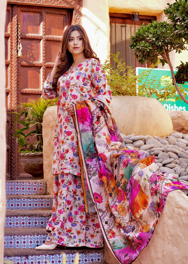 HOORAINS PRET DIGITAL PRINTED LAWN - 3 PC STITCHED
