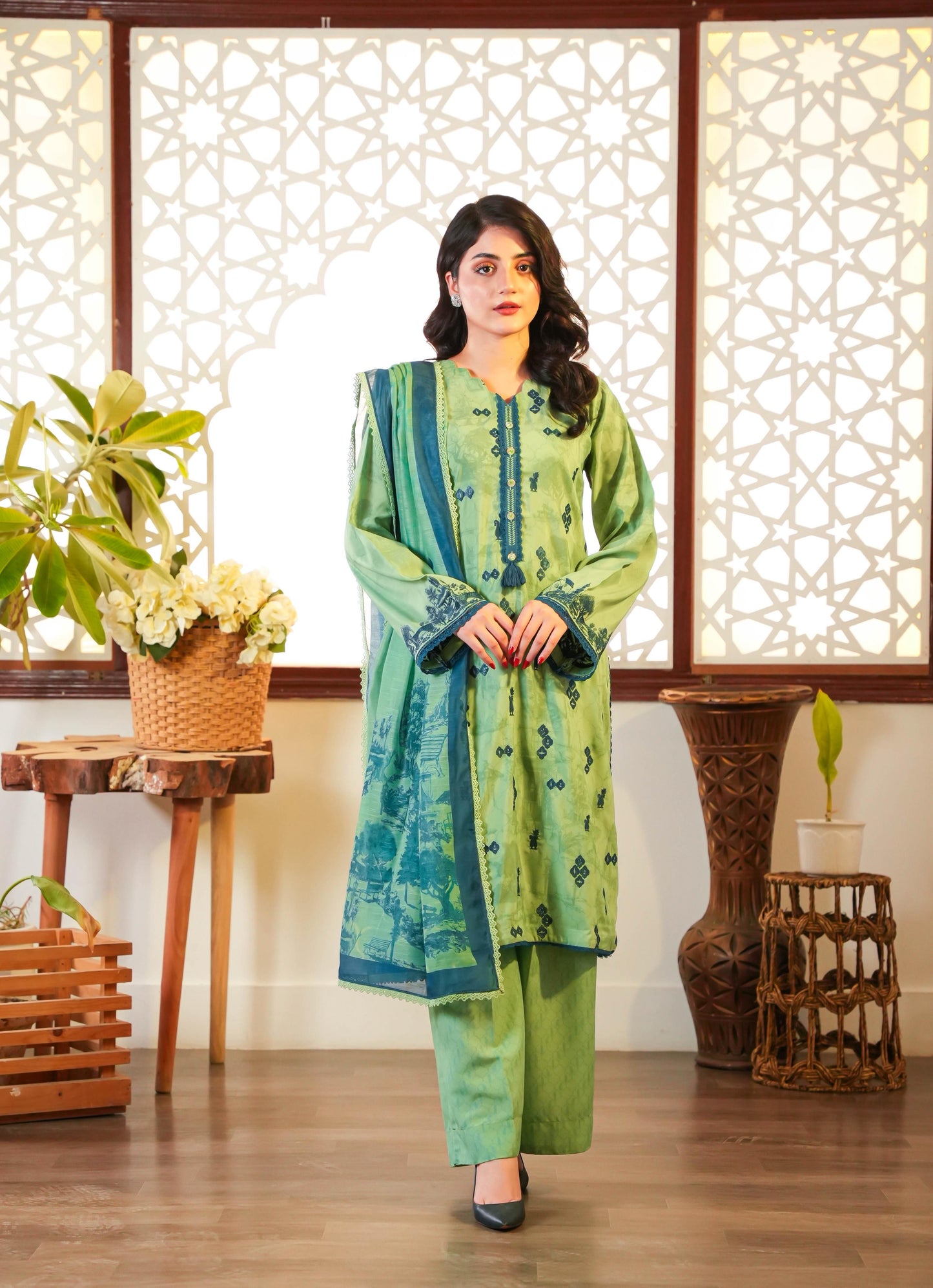 HOORAINS PRET EMBROIDERED LAWN - 3 PC STITCHED
