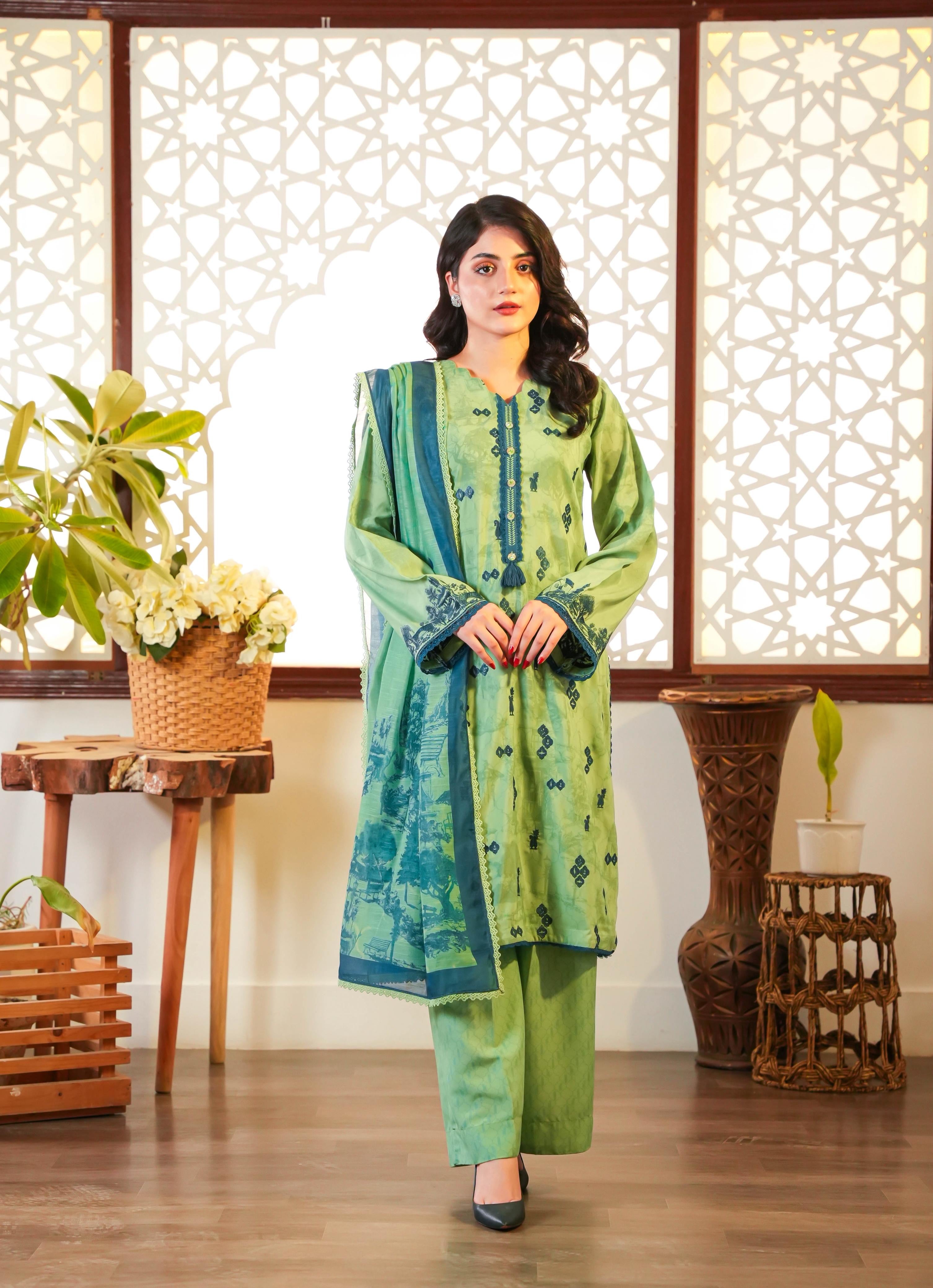 HOORAINS PRET EMBROIDERED LAWN - 3 PC STITCHED