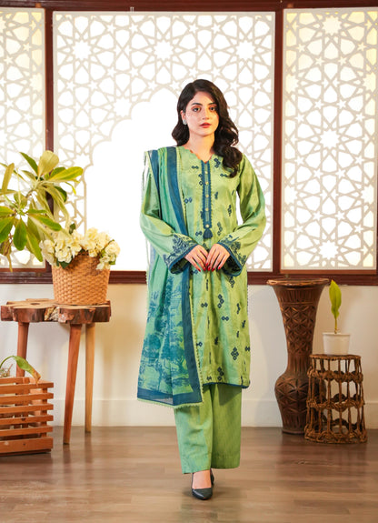 HOORAINS PRET EMBROIDERED LAWN - 3 PC STITCHED