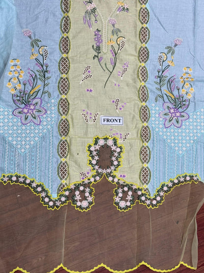 CRIMSON EMBROIDERED CHIKANKARI LAWN - 3 PC UNSTITCHED