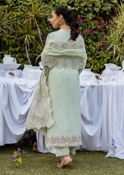 AKBAR ASLAM LUXURY EMBROIDERED CHIKANKARI LAWN - 3 PC UNSTITCHED