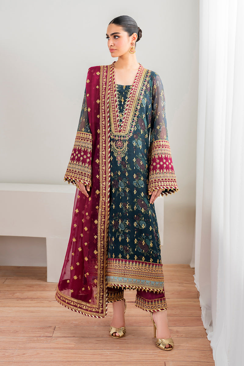 BAROQUE EMBROIDERED CHIFFON - 3 PC UNSTITCHED