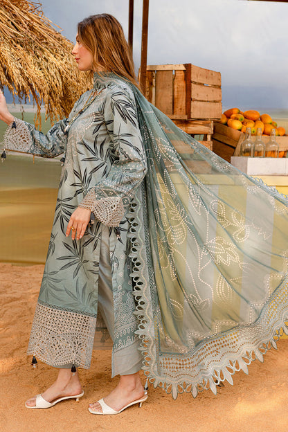 NUREH DIGITAL PRINTED EMBROIDERED LAWN - 3 PC UNSTITCHED