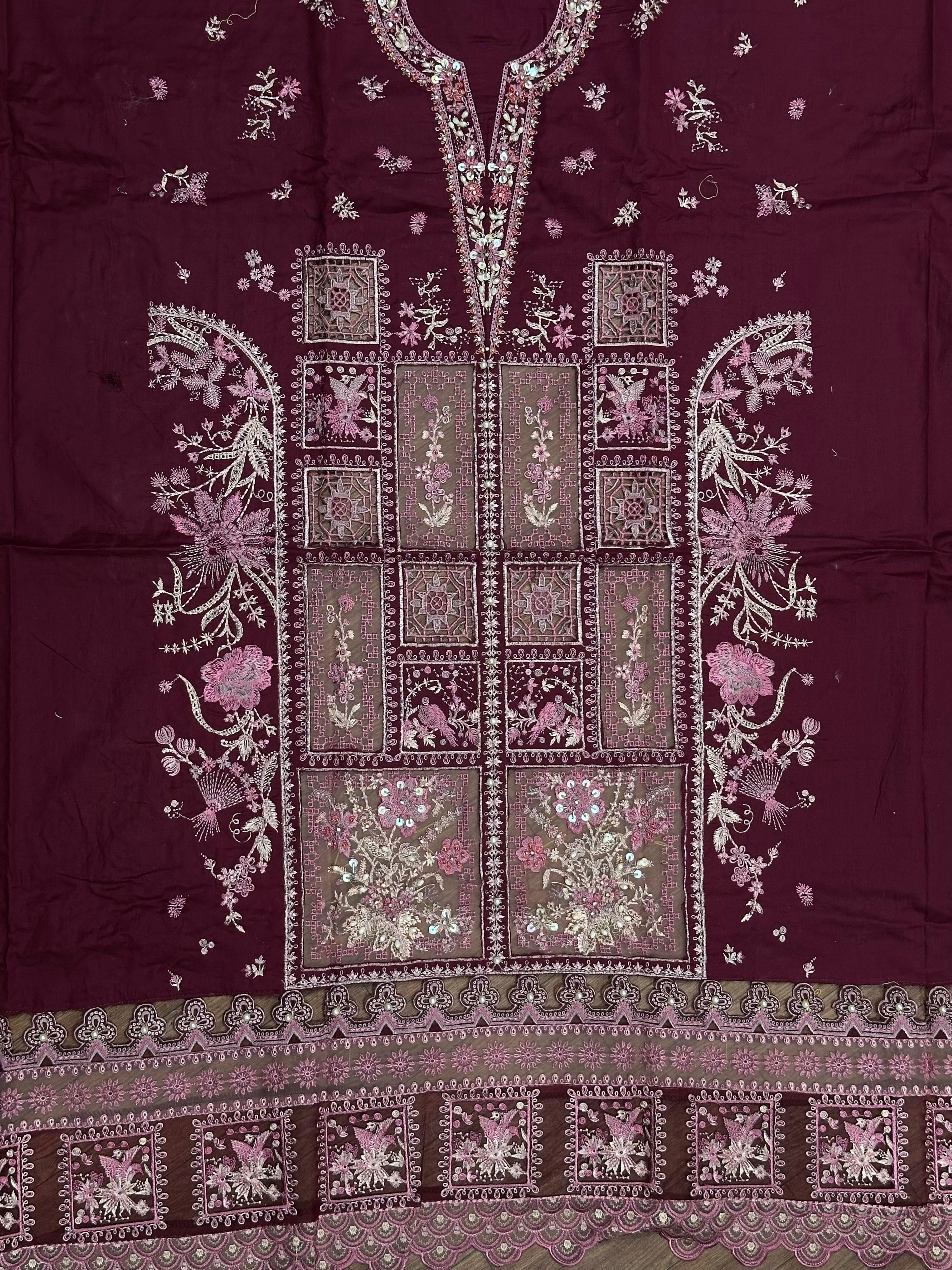 BIN ILYAS EMBROIDERED LAWN - 3 PC UNSTITCHED