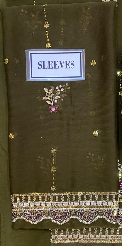 ASIM JOFA EMBROIDERED CHIFFON - 3 PC UNSTITCHED