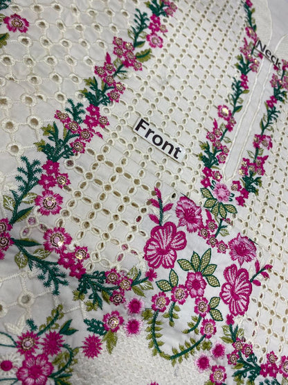 MAHNUR EMBROIDERED CHIKANKARI LAWN - 3 PC UNSTITCHED