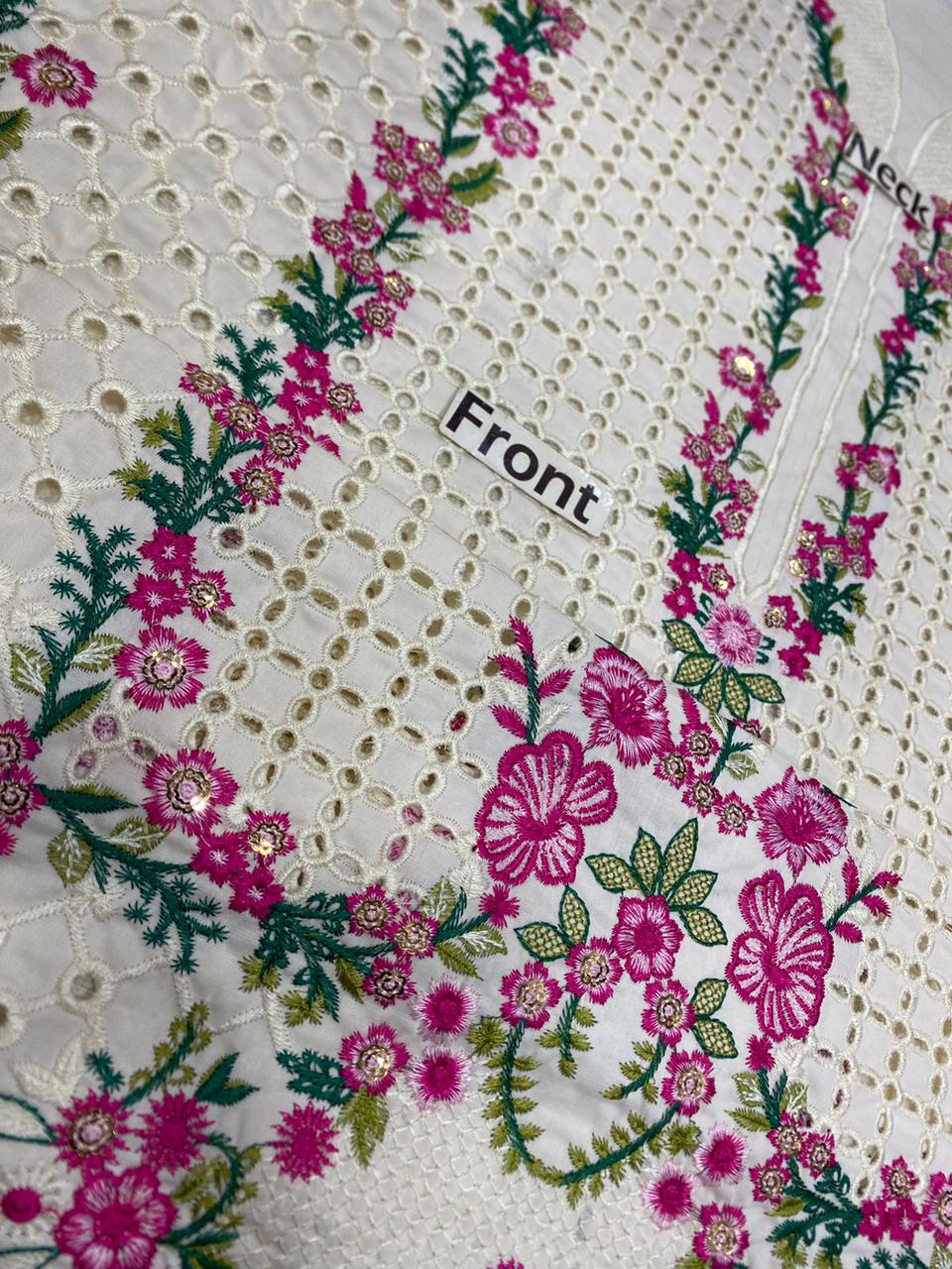 MAHNUR EMBROIDERED CHIKANKARI LAWN - 3 PC UNSTITCHED