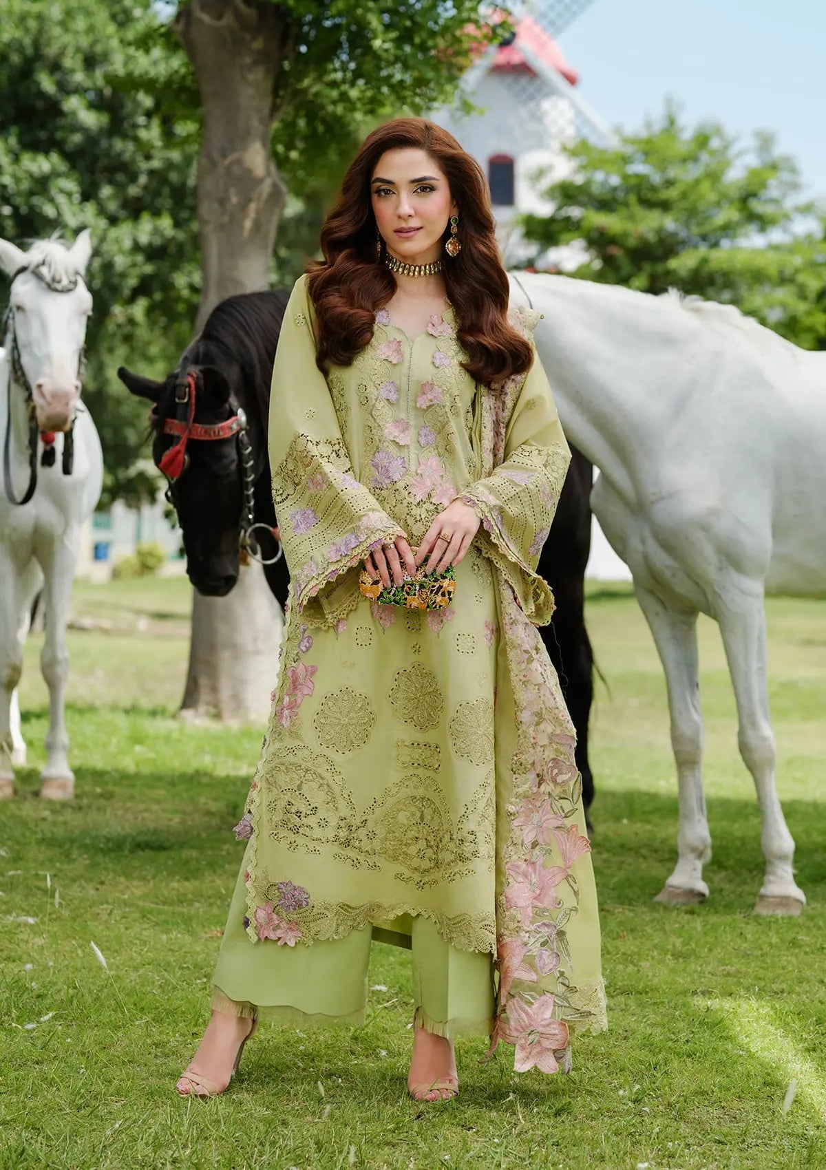 ELAF EMBROIDERED CHIKANKARI LAWN - 3 PC UNSTITCHED