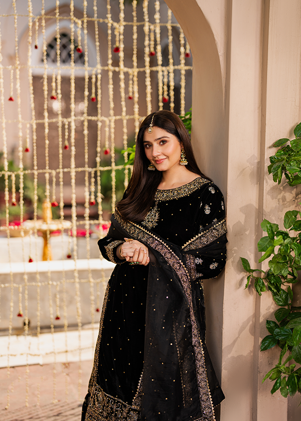 HASEEN’S EMBROIDERED WEDDING CHIFFON - 3 PC UNSTITCHED