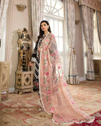 CRIMSON EMBROIDERED CHIKANKARI LAWN - 3 PC UNSTITCHED