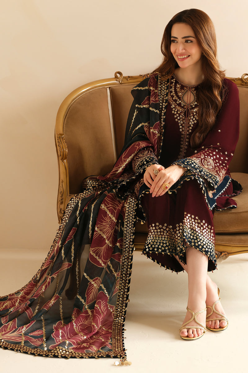JAZMIN FORMALS EMBROIDERED VELVET - 3 PC UNSTITCHED