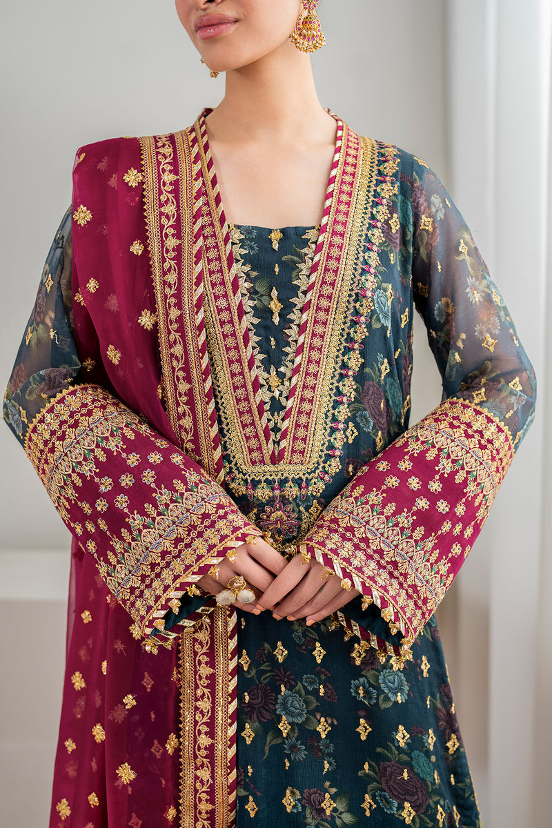 BAROQUE EMBROIDERED CHIFFON - 3 PC UNSTITCHED